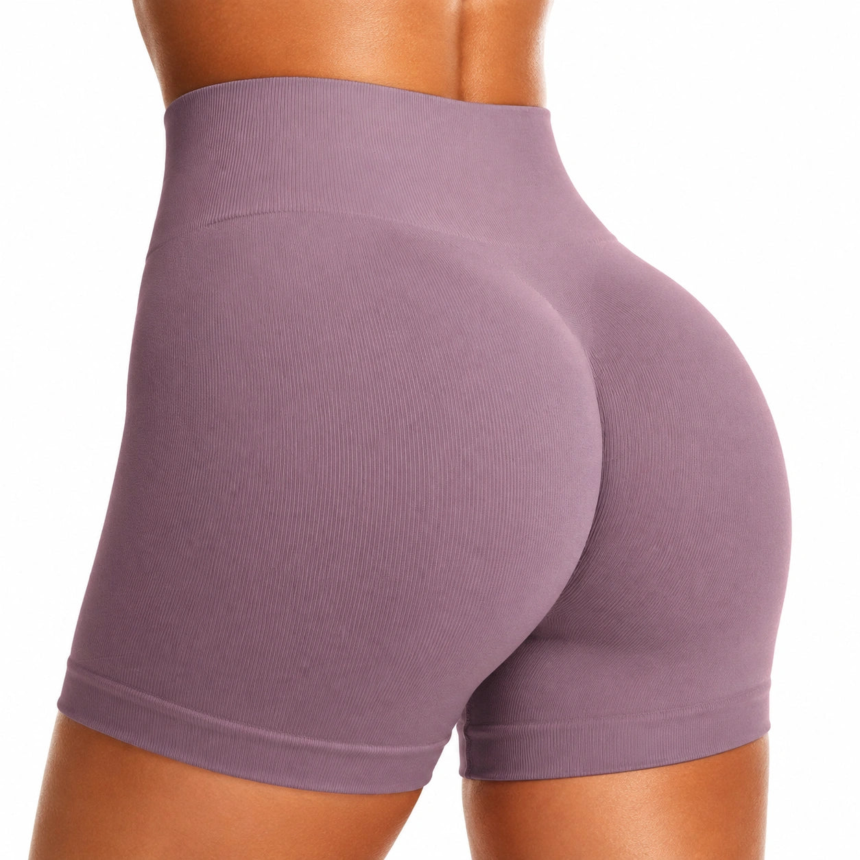 Shorts modellanti donna M in tessuto elasticizzato malva a vita alta