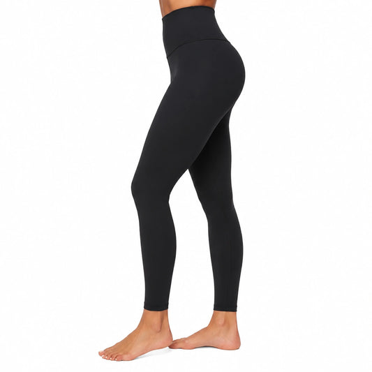 Leggings donna S neri in tessuto elasticizzato a vita alta per attività sportiva